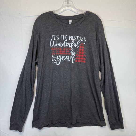The Most Wonderful Time Of The Year Graphic T-shirt long sleeve tee unisex Sz XL - Picture 7 of 8